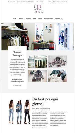 home sito Web Terrara Boutique Milano shop online moda icon