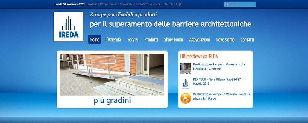 Creazione sito Web IREDA Rampe per Disabili Milano
