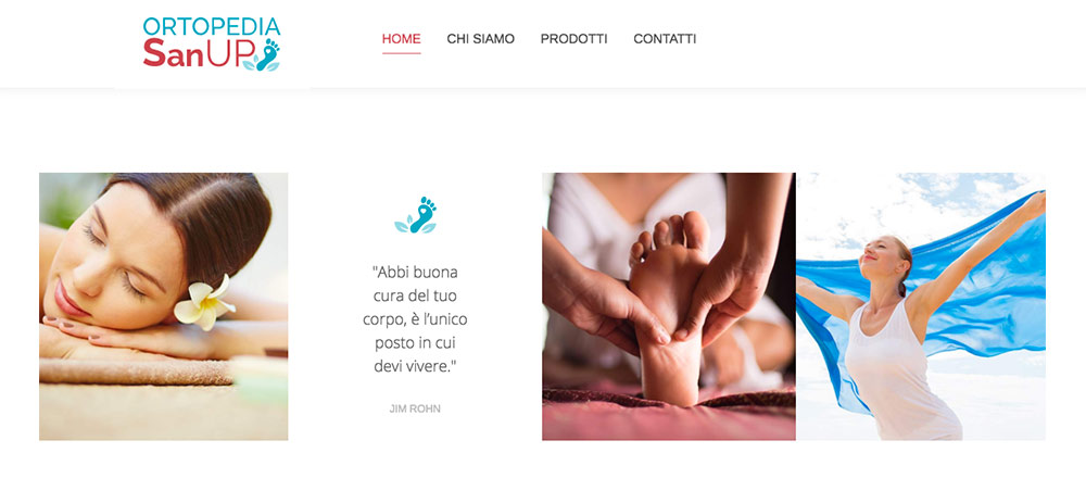 Creazione sito Web SanUp Ortopedia Milano, articoli sanitari
