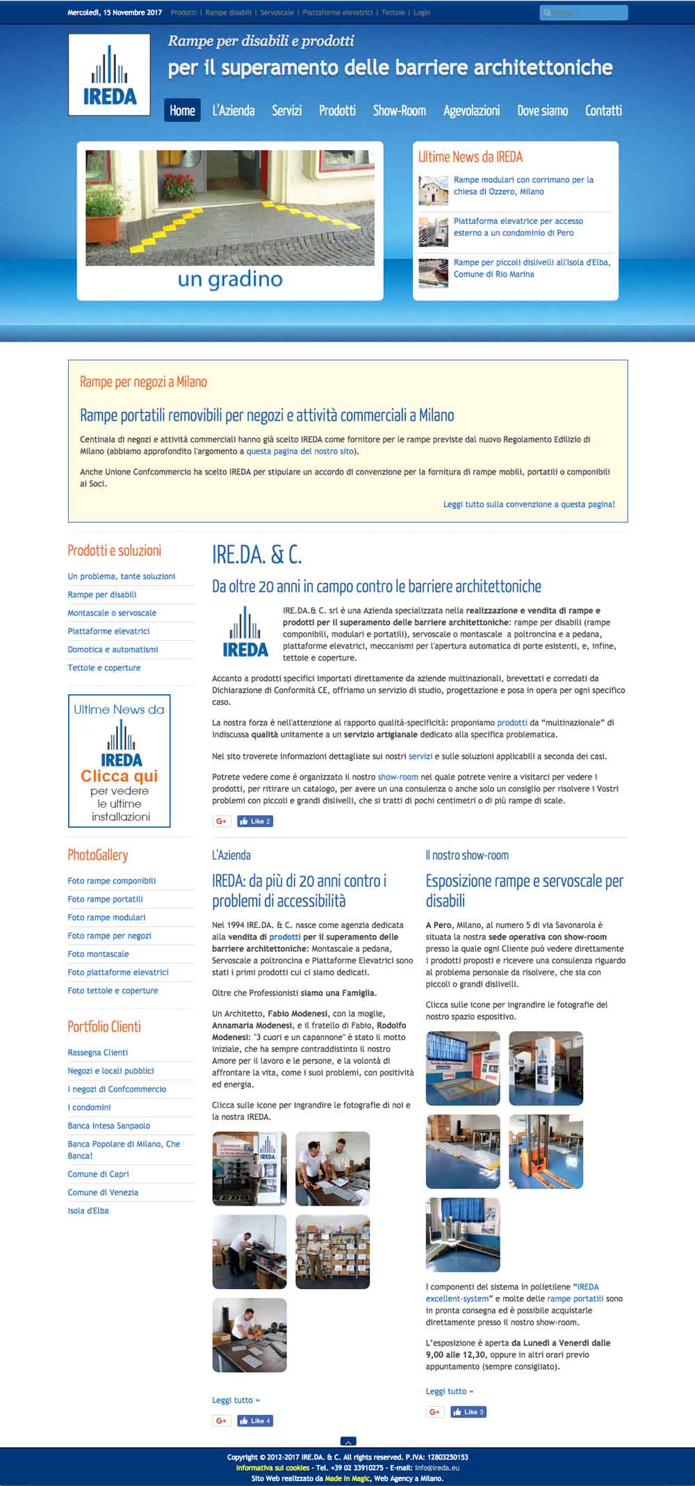 home sito Web IREDA Rampe per Disabili Milano home sito Web IREDA Rampe per Disabili Milano