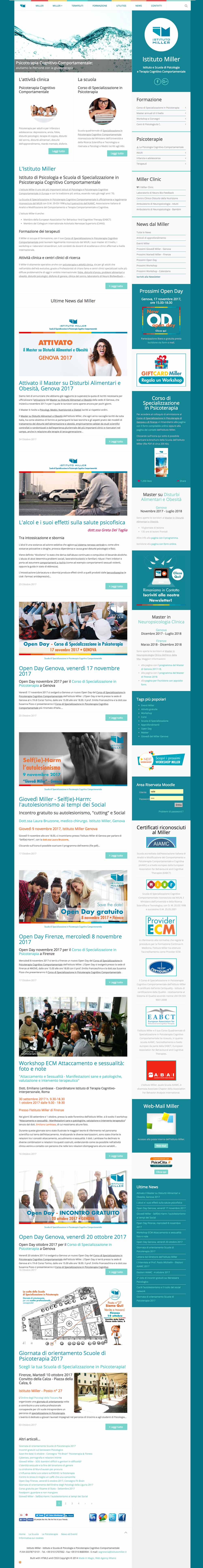 home creazione sito web istituto miller scuola psicoterapia genova firenze