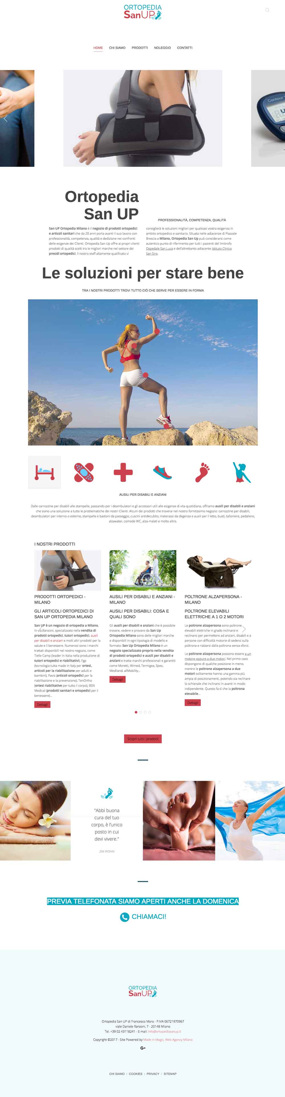 home sito Web SanUp Ortopedia Milano, articoli sanitari home sito Web SanUp Ortopedia Milano, articoli sanitari